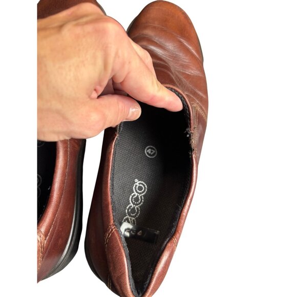 Ecco Mens Brown Leather Slip-On Shoes Size 47EU Size 12 - Picture 4 of 7